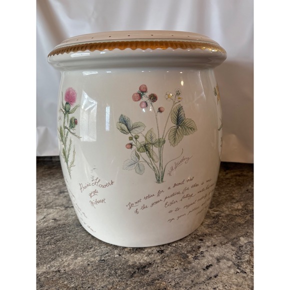 RARE Kohler Prairie Flowers‎ of the Midwest Artist Edition Waste Basket Planter - Picture 6 of 16